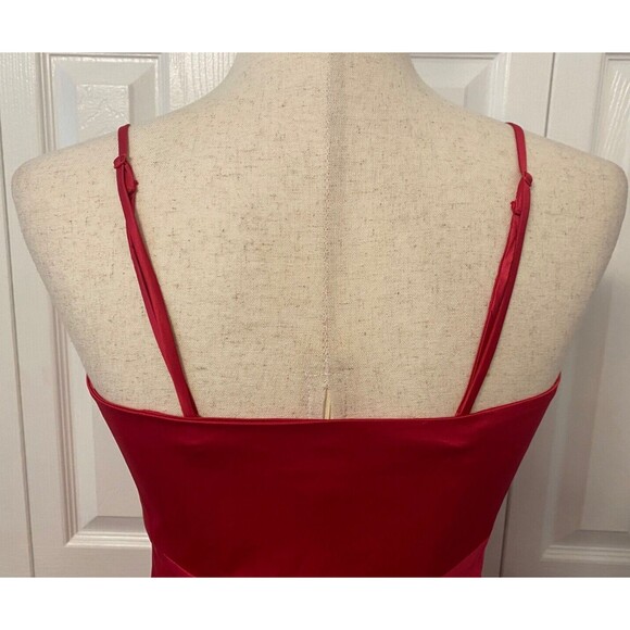 BLACK Cocktail Party Dress Sz M Ruffled Strapless Spaghetti Fuchsia Prom Fairy - Picture 12 of 16